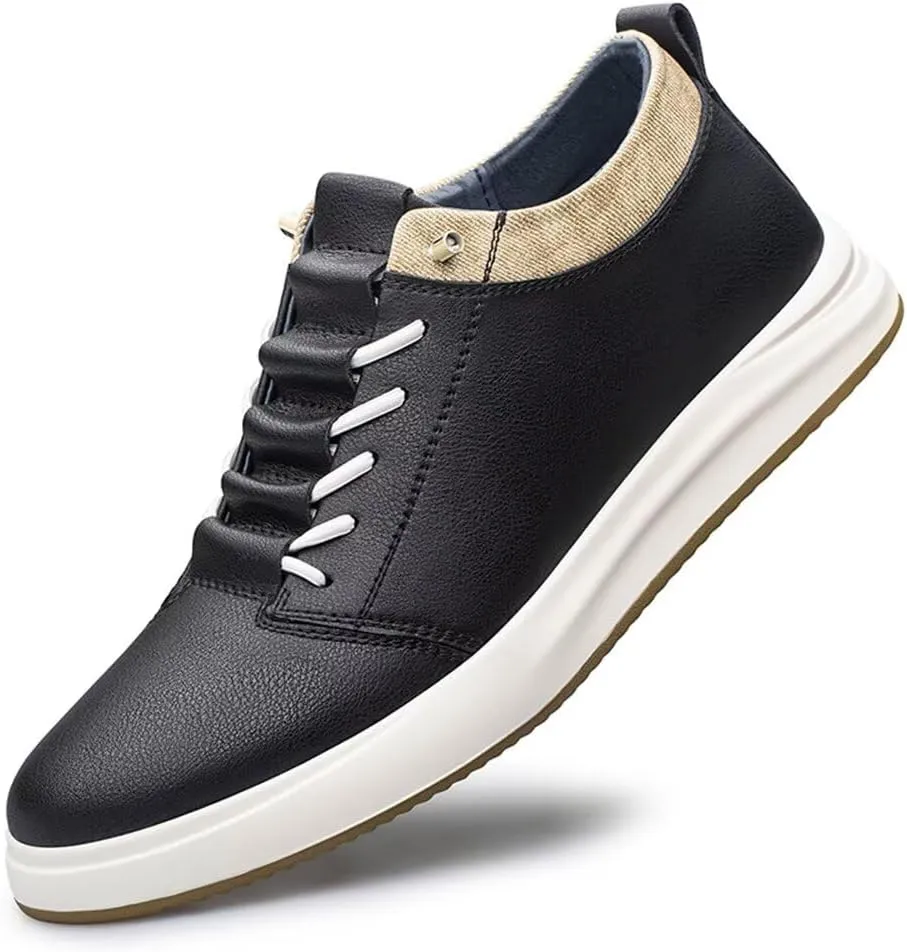 2.4 Men Leather Height Increase Skate Board Shoes