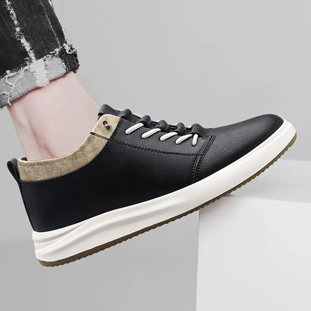 2.4 Men Leather Height Increase Skate Board Shoes