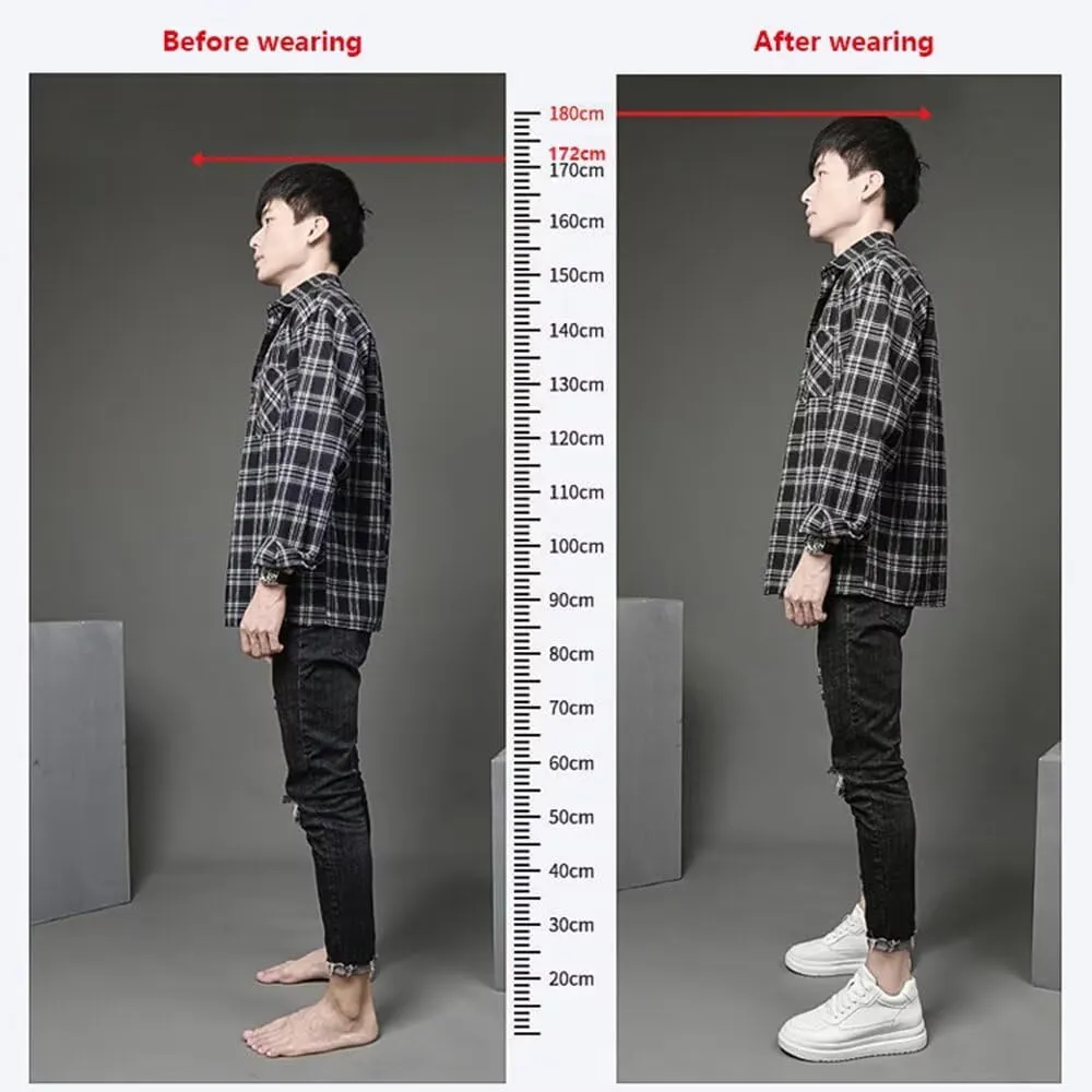 2.4 Men Leather Height Increase Skate Board Shoes