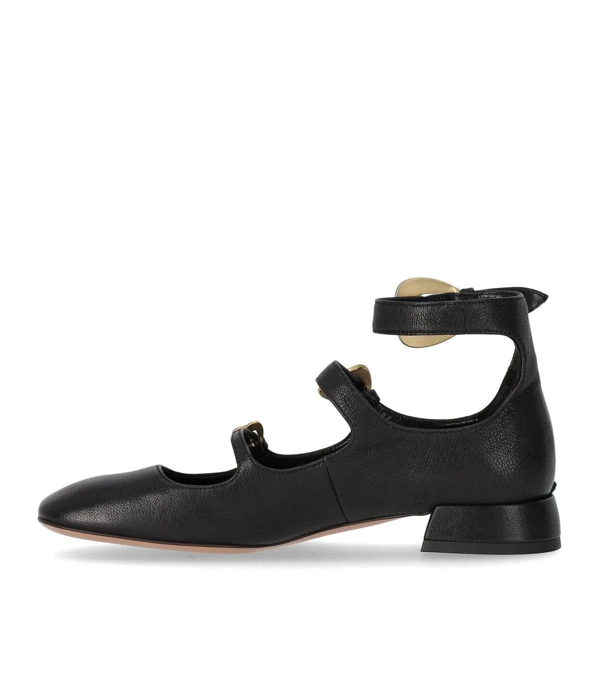 A.Bocca Black Ballet Flat With Straps