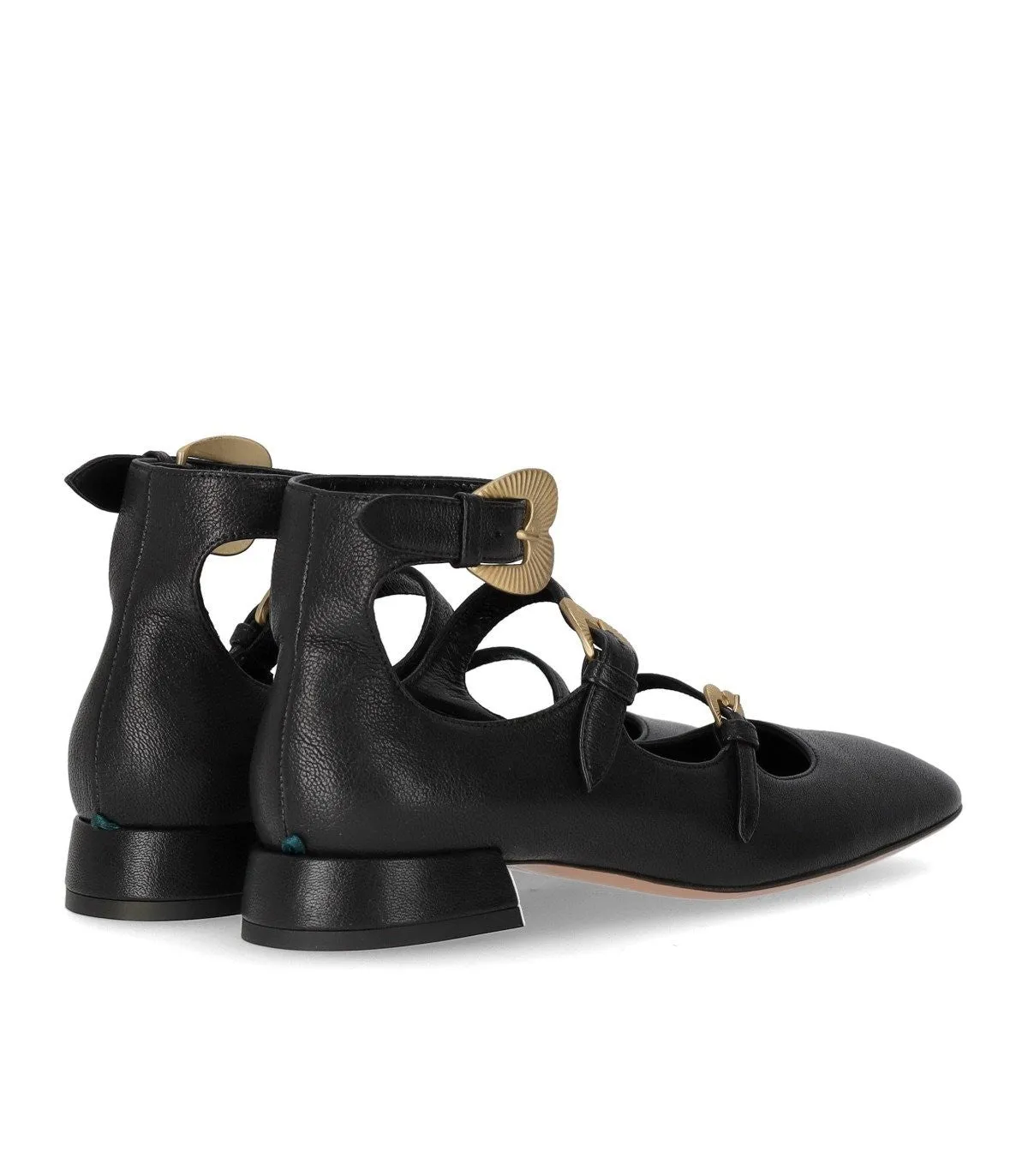 A.Bocca Black Ballet Flat With Straps