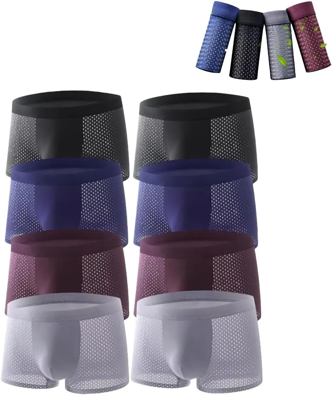 Bamboo Fiber Boxer Briefs - 2025 Upgrade Box Hero Mens Underwear, Built-in with 3D Pouch Soft Underwear for Men