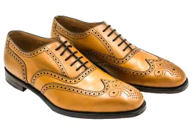 Buckingham Tan Burnished Calf Leather Oxford Brogue