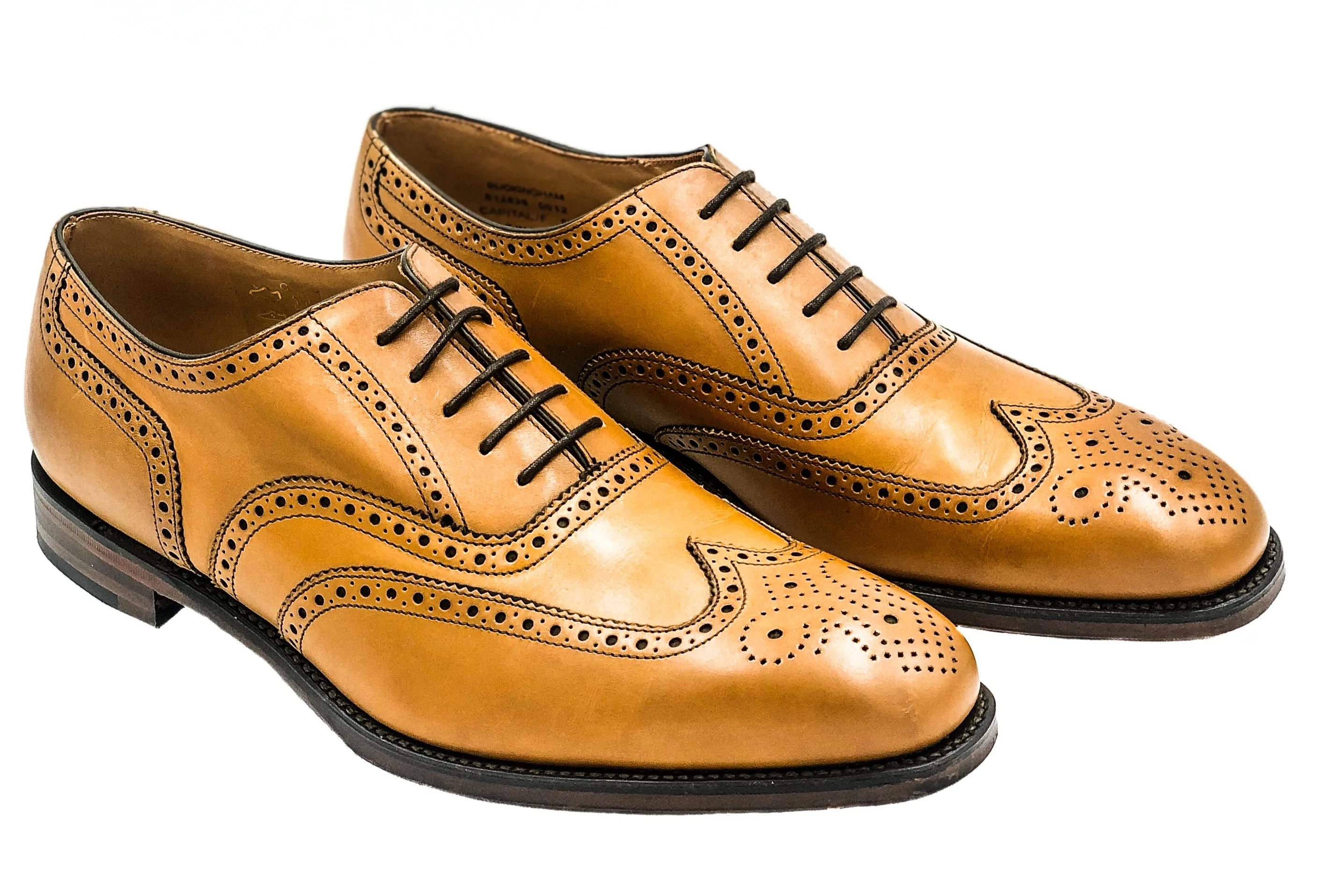 Buckingham Tan Burnished Calf Leather Oxford Brogue