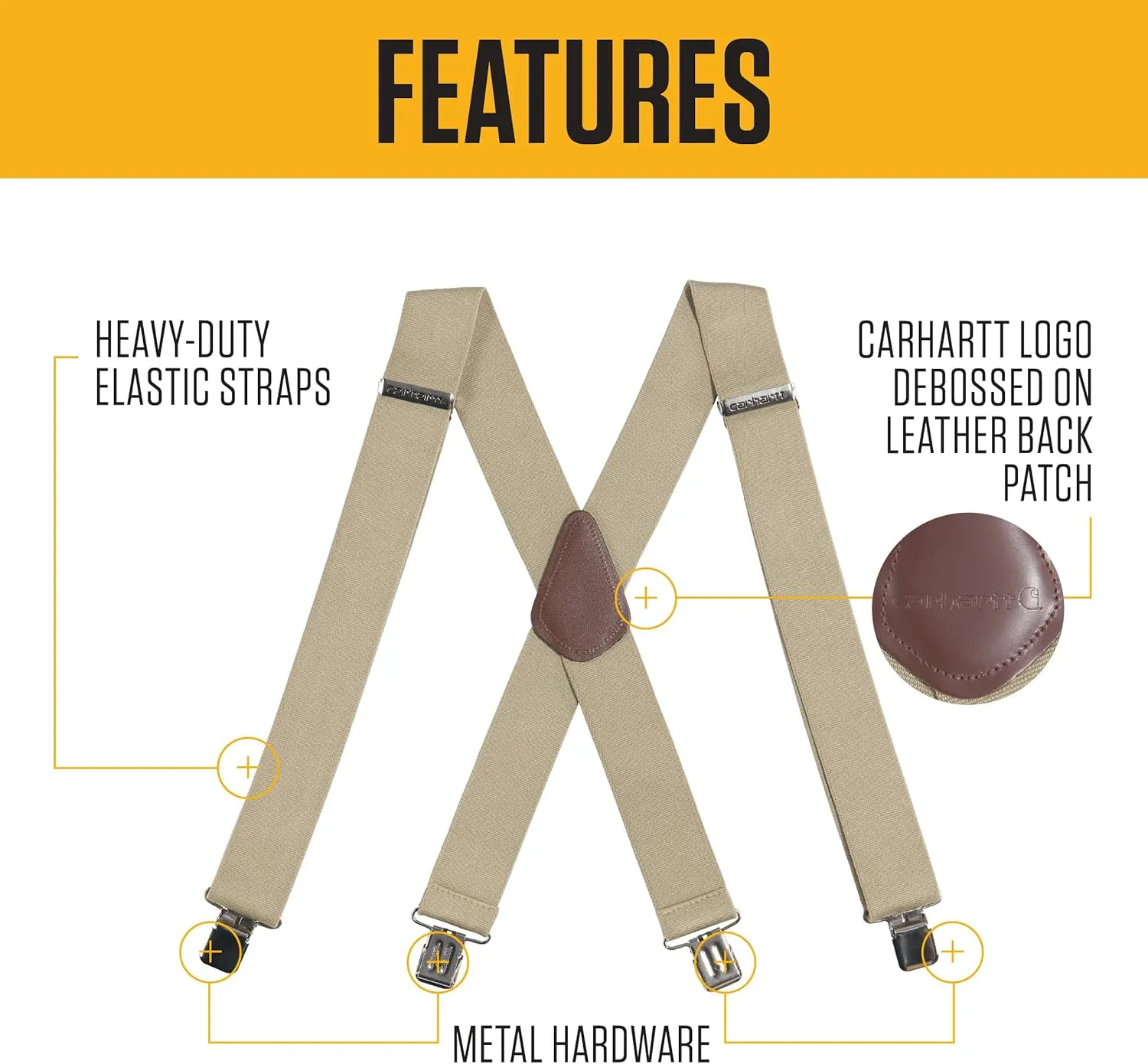 Carhartt Men's A0005520 Rugged Flex? Elastic Two-Tone Suspenders