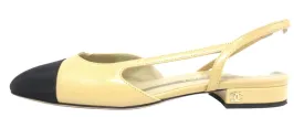 Chanel beige slingback flats