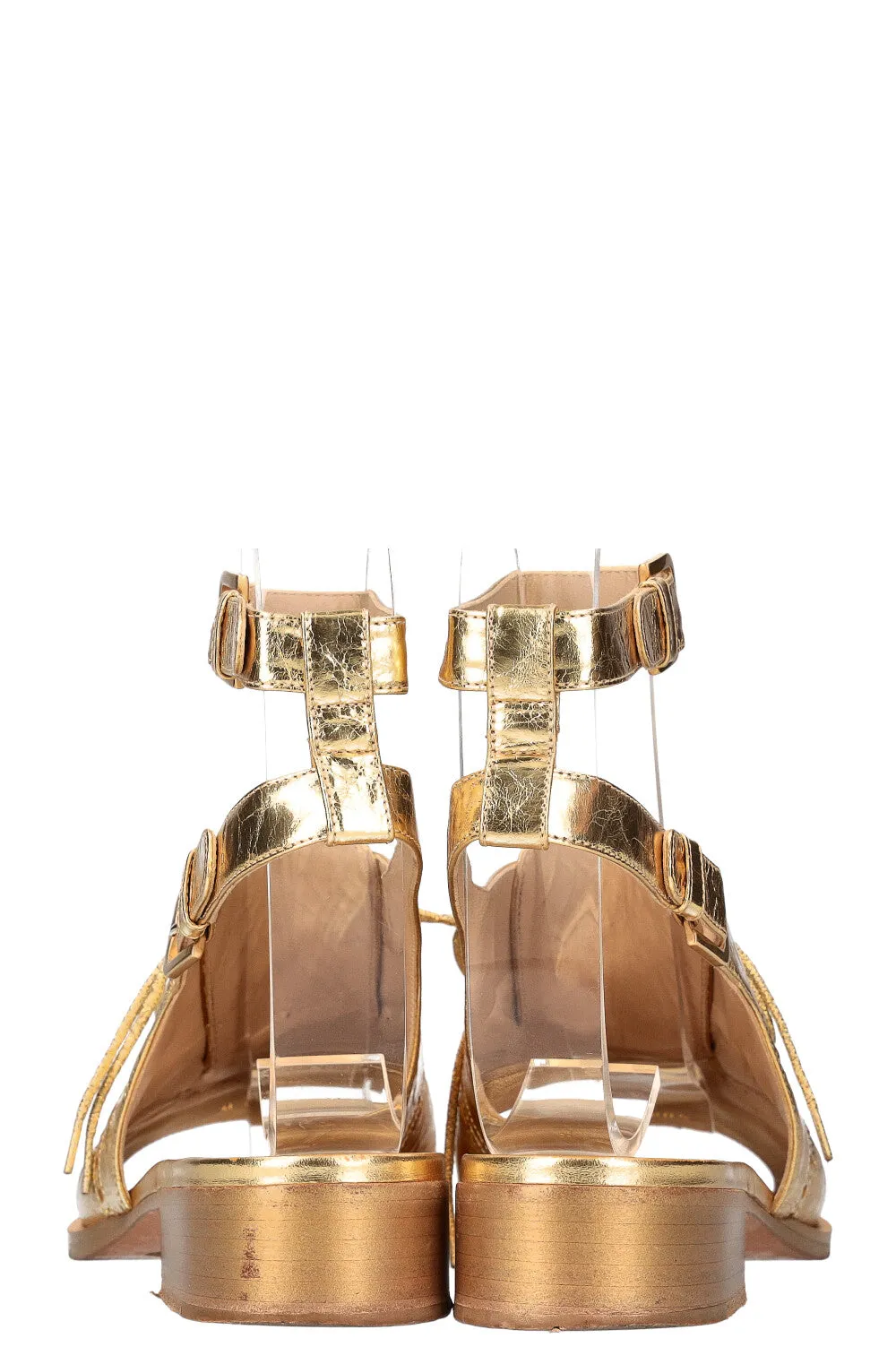 CHANEL Brogue Flats Gold SS15