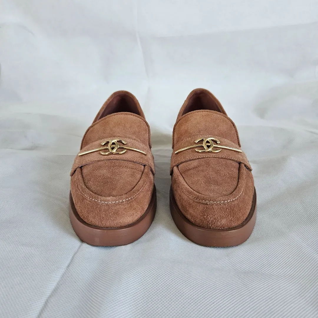 Chanel Mules Velvet Goatskin in Natural, 37.5