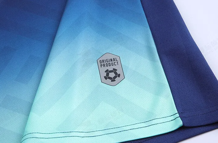 Customized Logo Aqua Blue Soccer Jersey Training Suits