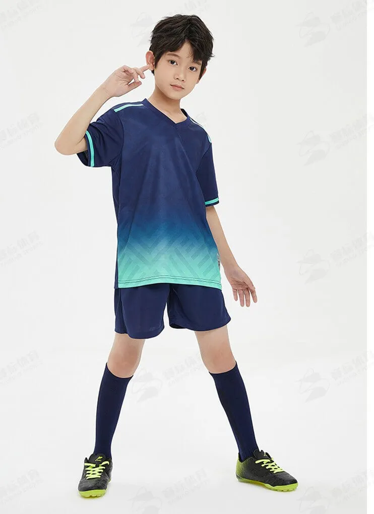 Customized Logo Aqua Blue Soccer Jersey Training Suits