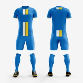 Customized Logo Aqua Blue Soccer Jersey Training Suits