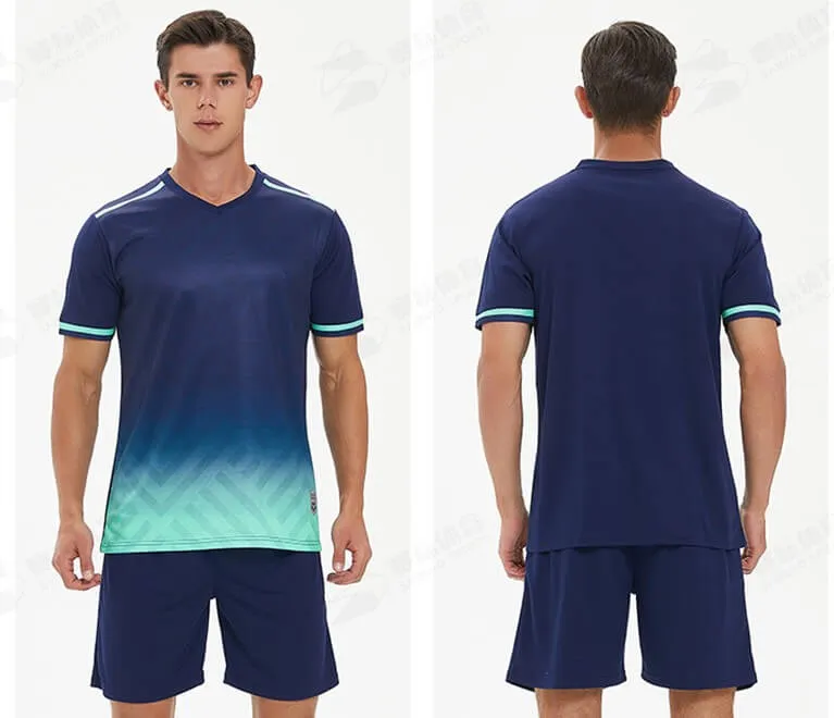 Customized Logo Aqua Blue Soccer Jersey Training Suits