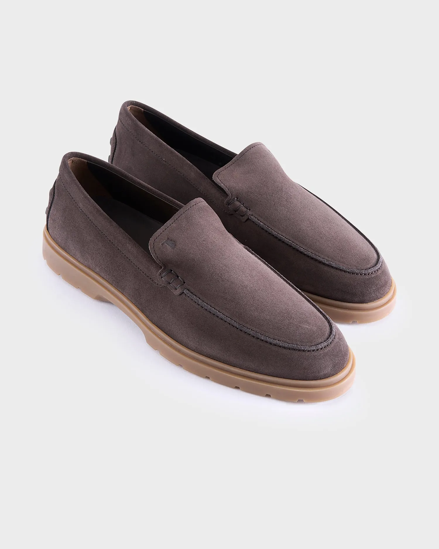 Dark Brown Suede Slipper Loafers