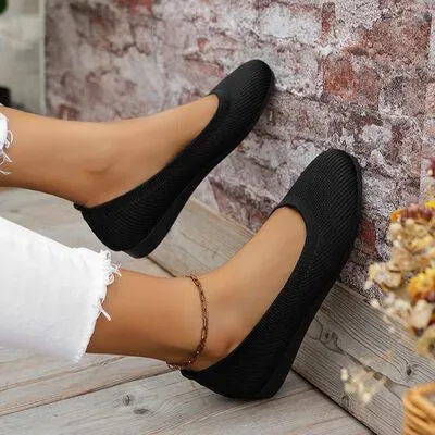 Extremely Comfortable Round Toe Knit Ballet Flats