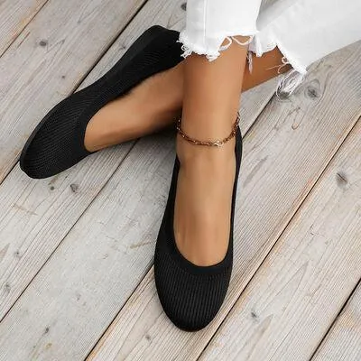 Extremely Comfortable Round Toe Knit Ballet Flats