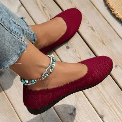 Extremely Comfortable Round Toe Knit Ballet Flats