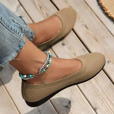 Extremely Comfortable Round Toe Knit Ballet Flats