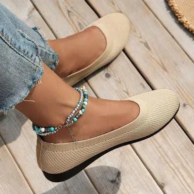 Extremely Comfortable Round Toe Knit Ballet Flats