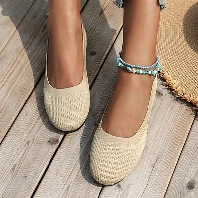 Extremely Comfortable Round Toe Knit Ballet Flats