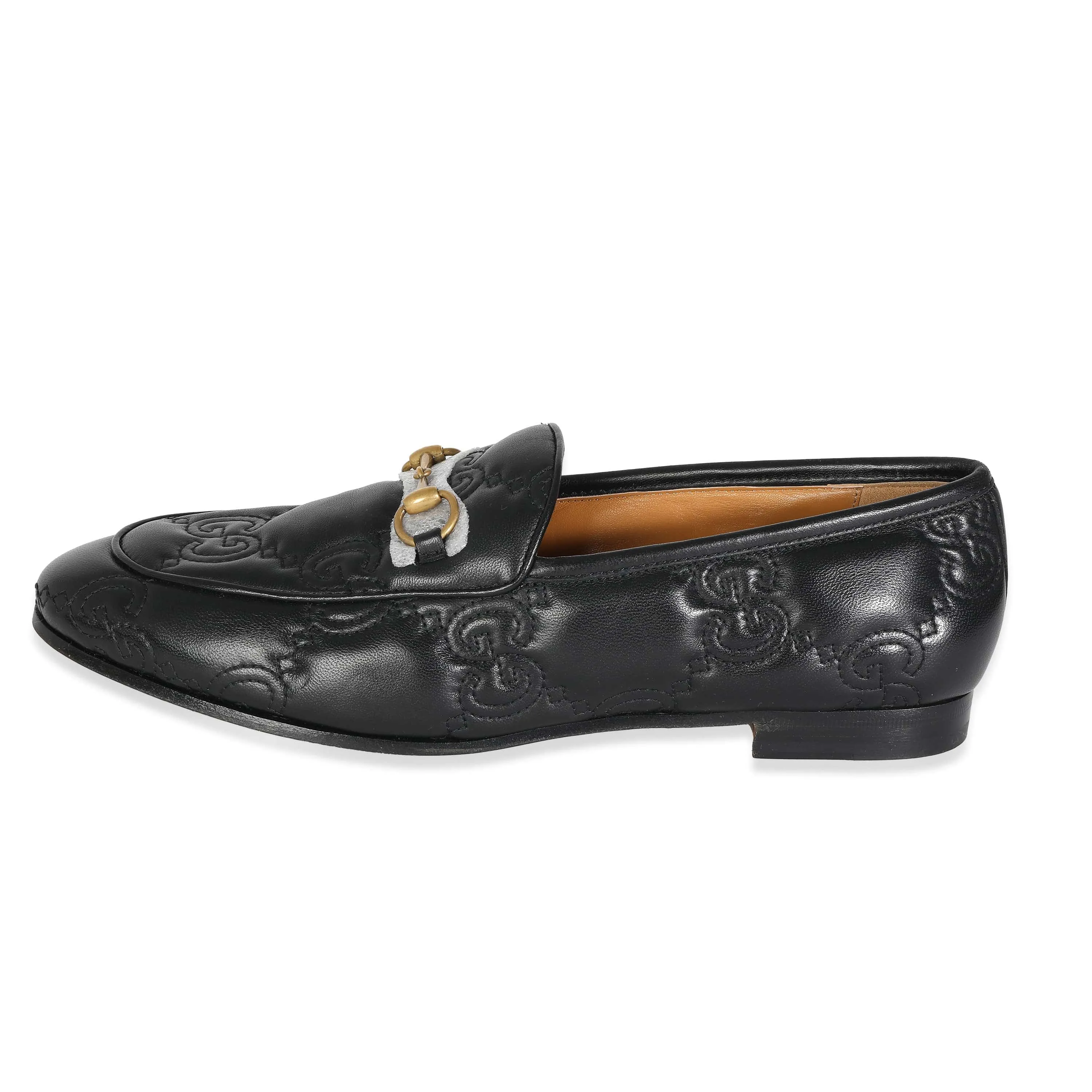Gucci Black Guccissima Leather Loafers Size 41 ULC1046