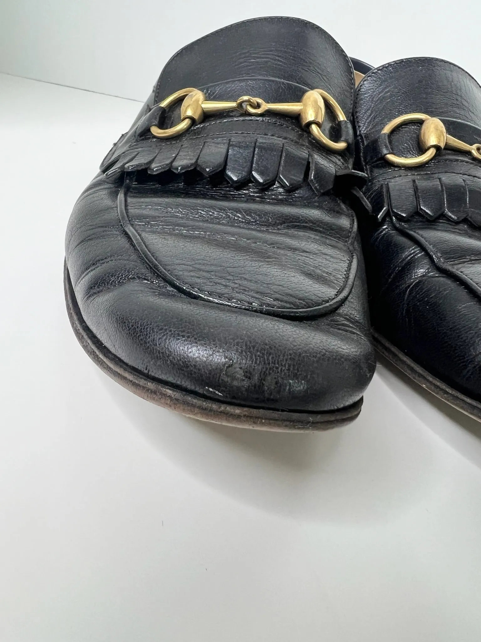 Gucci Horsebit Accent Black Dress Loafers, Size 7