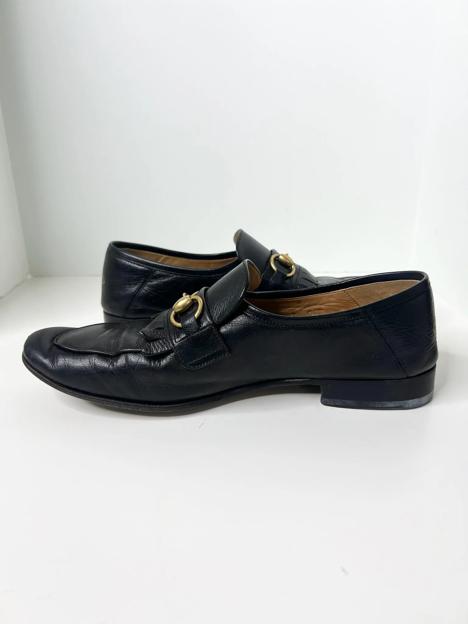 Gucci Horsebit Accent Black Dress Loafers, Size 7