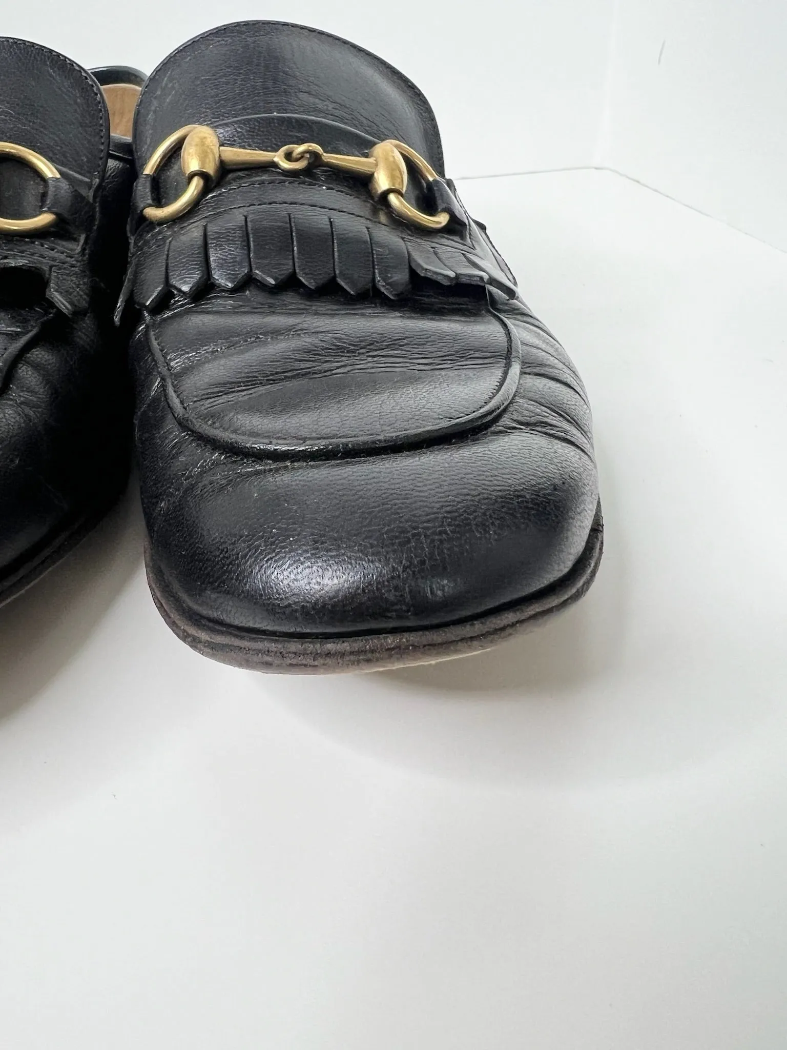 Gucci Horsebit Accent Black Dress Loafers, Size 7