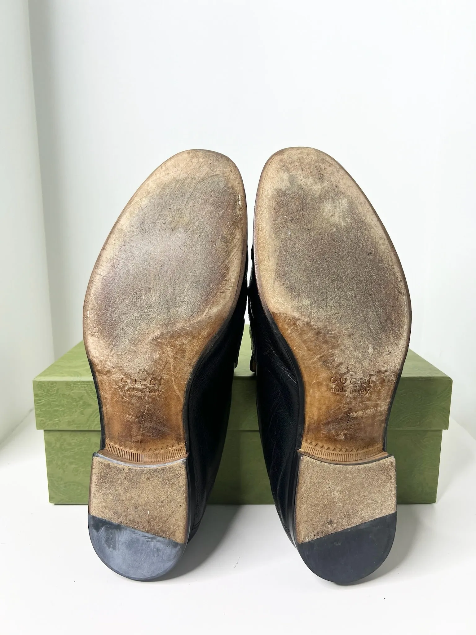 Gucci Horsebit Accent Black Dress Loafers, Size 7