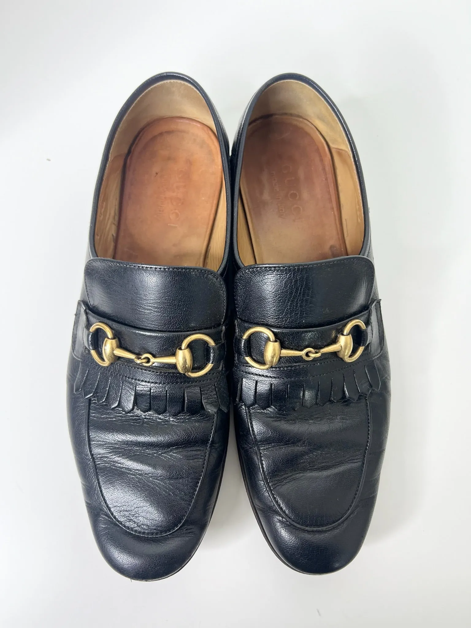 Gucci Horsebit Accent Black Dress Loafers, Size 7