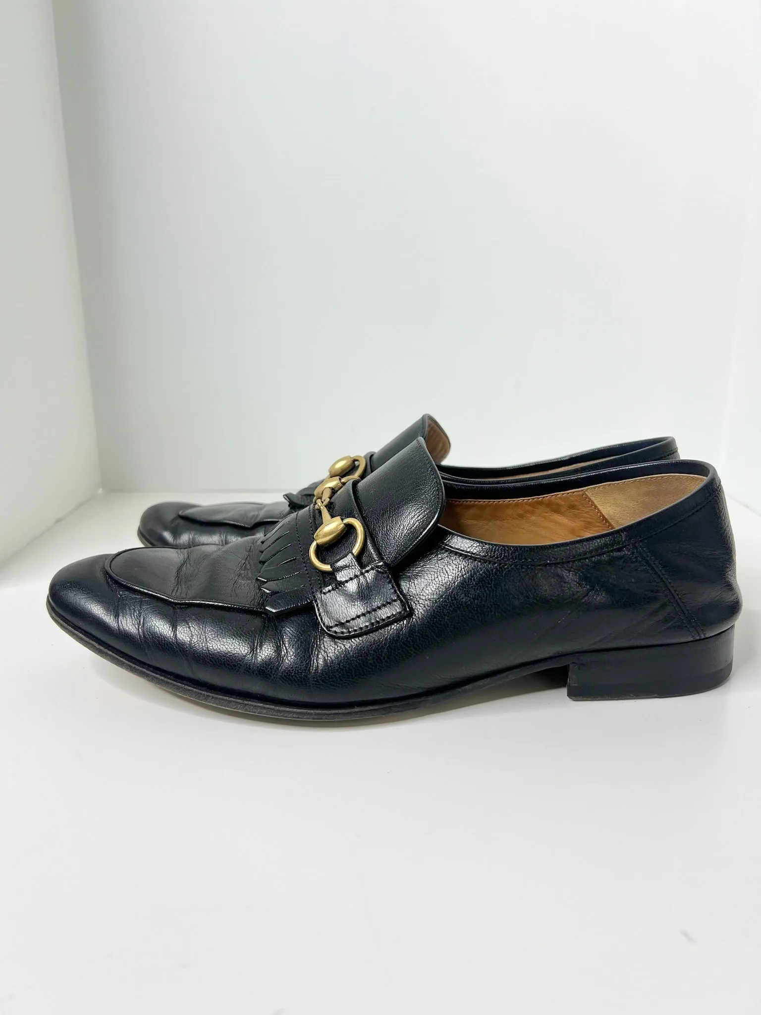 Gucci Horsebit Accent Black Dress Loafers, Size 7