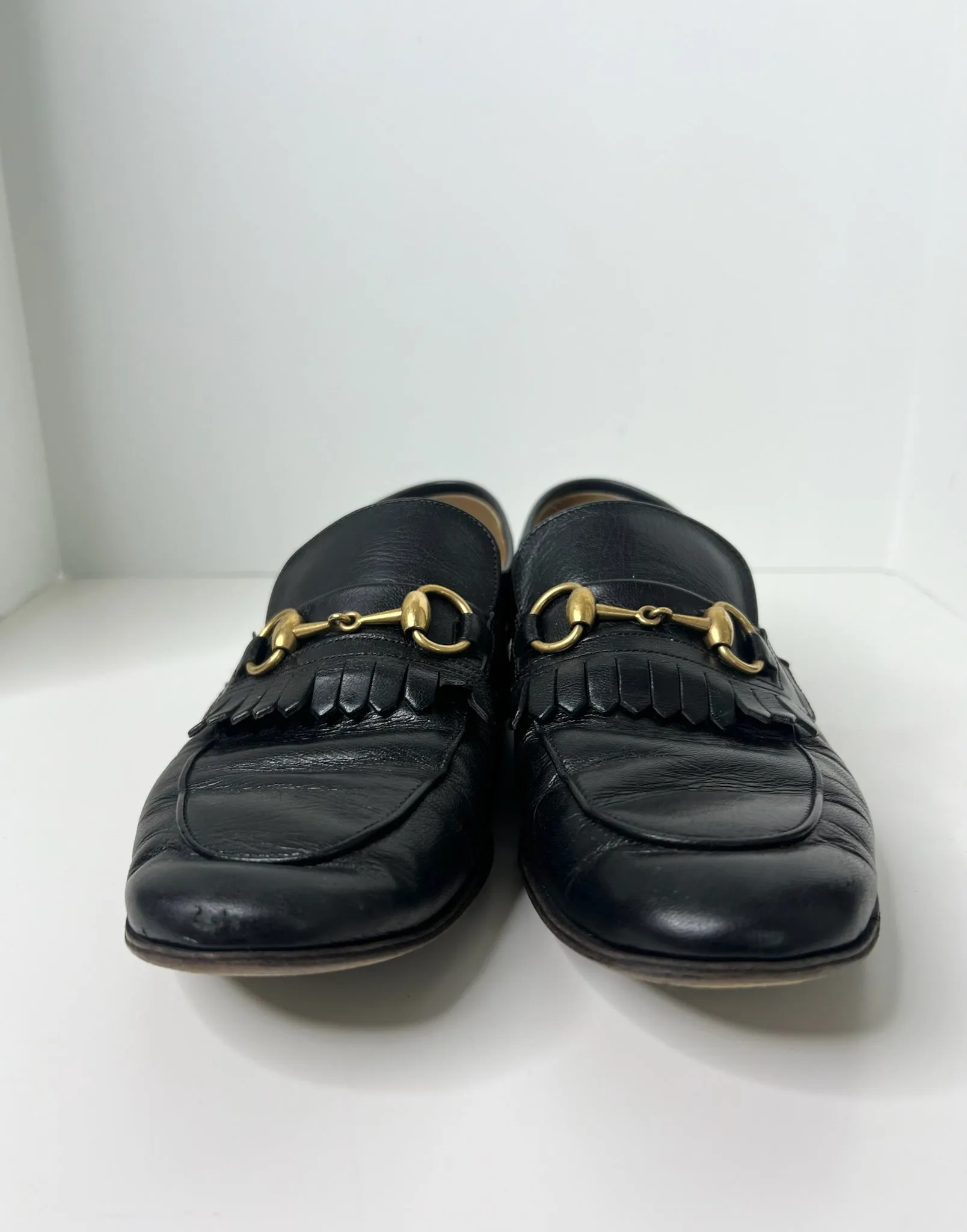 Gucci Horsebit Accent Black Dress Loafers, Size 7