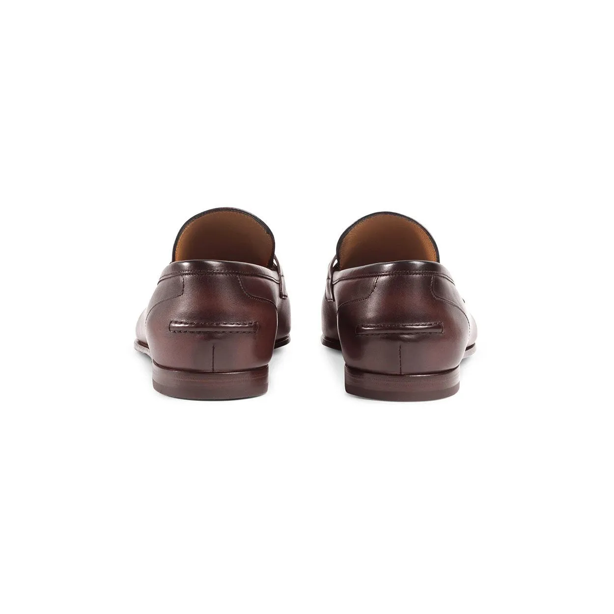 Gucci Jordaan Shoes Men's Dark Brown Leather Loafers Bit