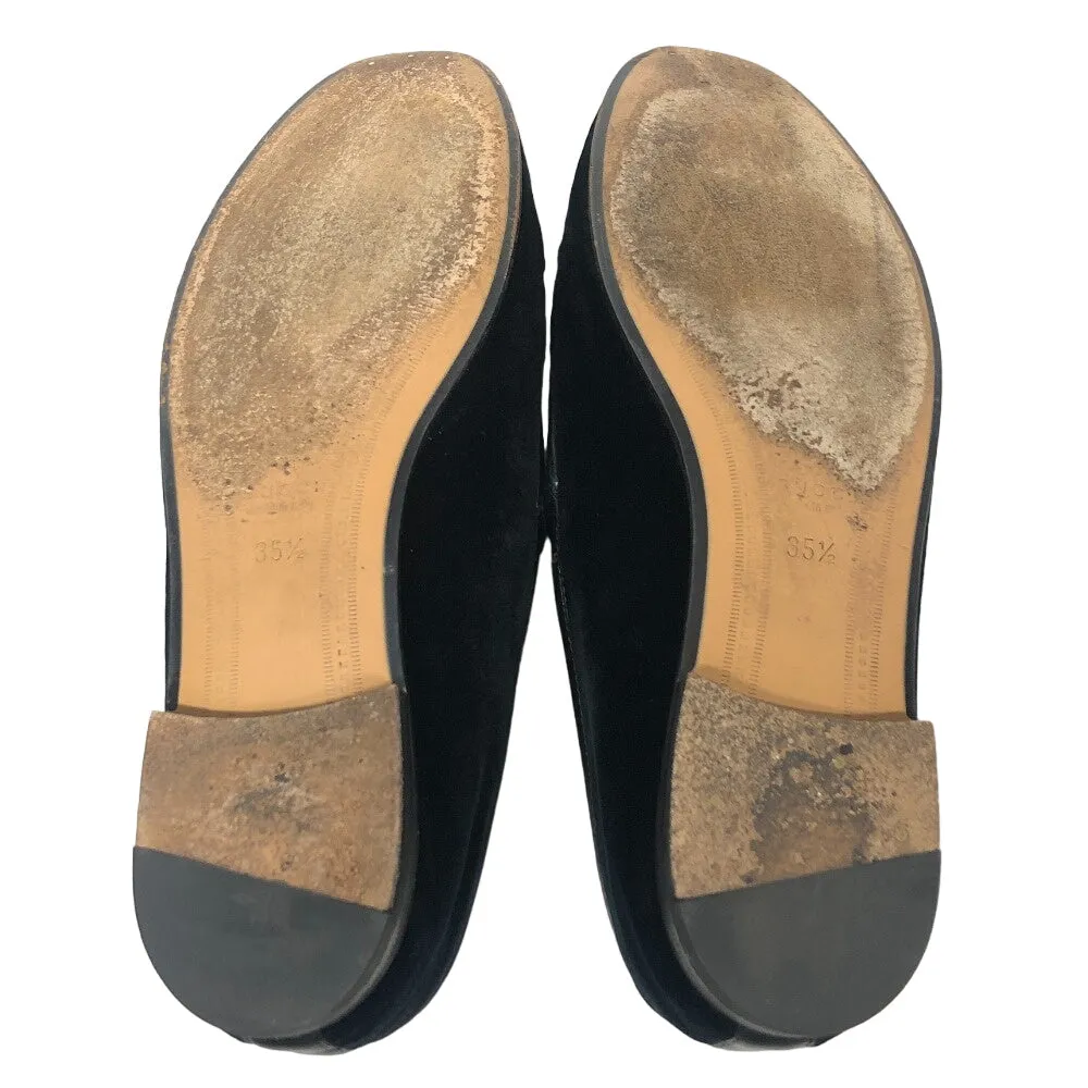 GUCCI loafers 431467 velvet black 35 1/2 Horsebit Women 35 1/2 Used
