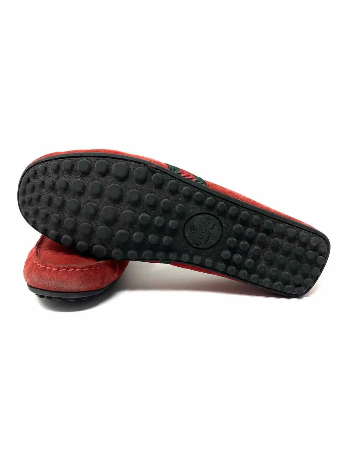 Gucci  Red  Green Red Web Men's Shoe Size 8 Driving Loafers