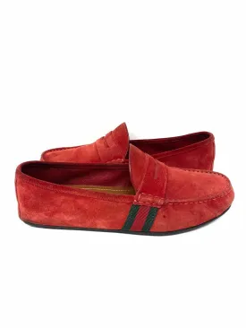 Gucci  Red  Green Red Web Men's Shoe Size 8 Driving Loafers