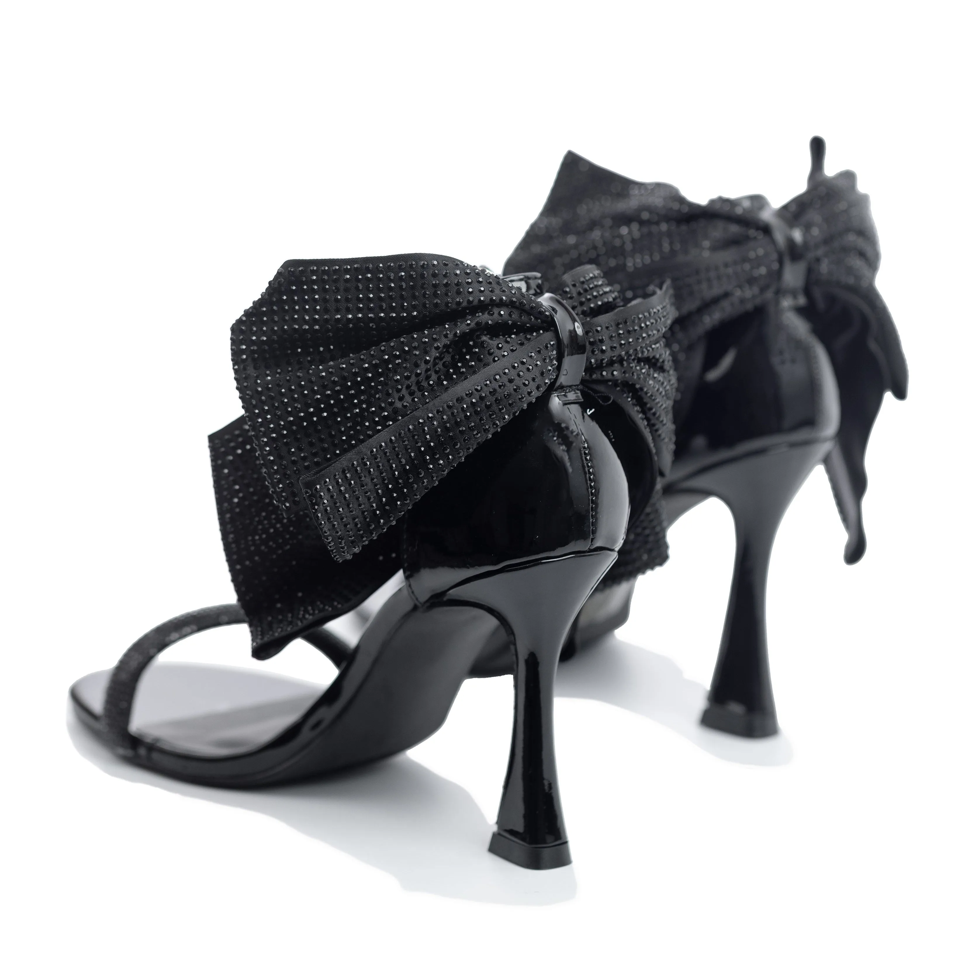 Iridessa - Embellished Rhinestones Bow Stiletto Dress Sandals