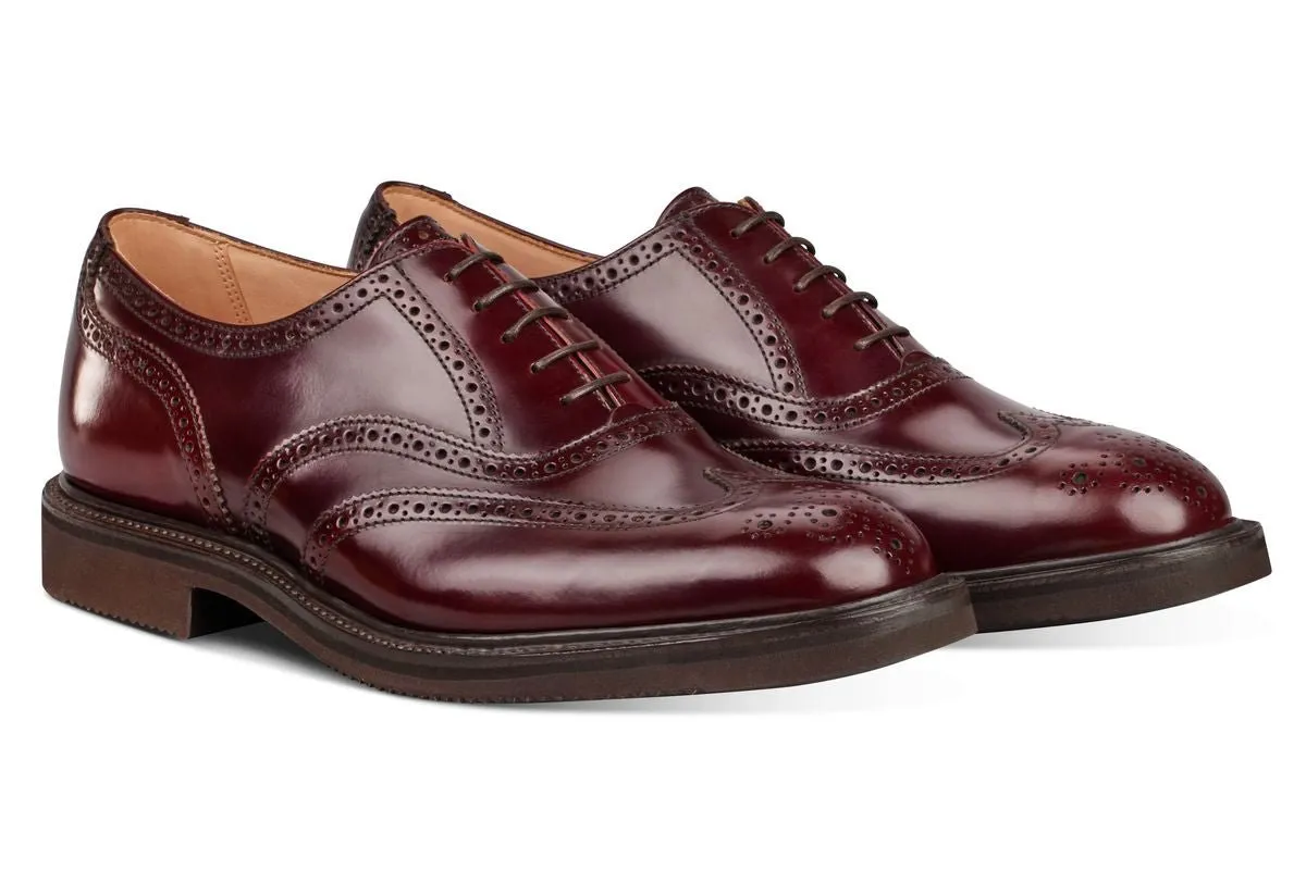 Jeremy Brogue Oxford City Shoe - Burgundy Bookbinder