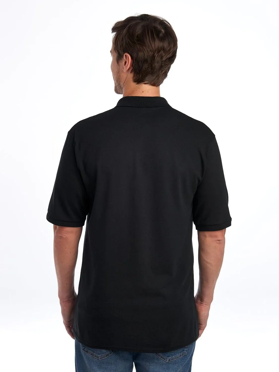 Jerzees Men's Short Sleeve Polo Shirts, Cotton Blend, Two Button Closure, Regular Fit, Sizes S-5x