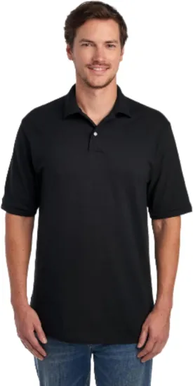 Jerzees Men's Short Sleeve Polo Shirts, Cotton Blend, Two Button Closure, Regular Fit, Sizes S-5x