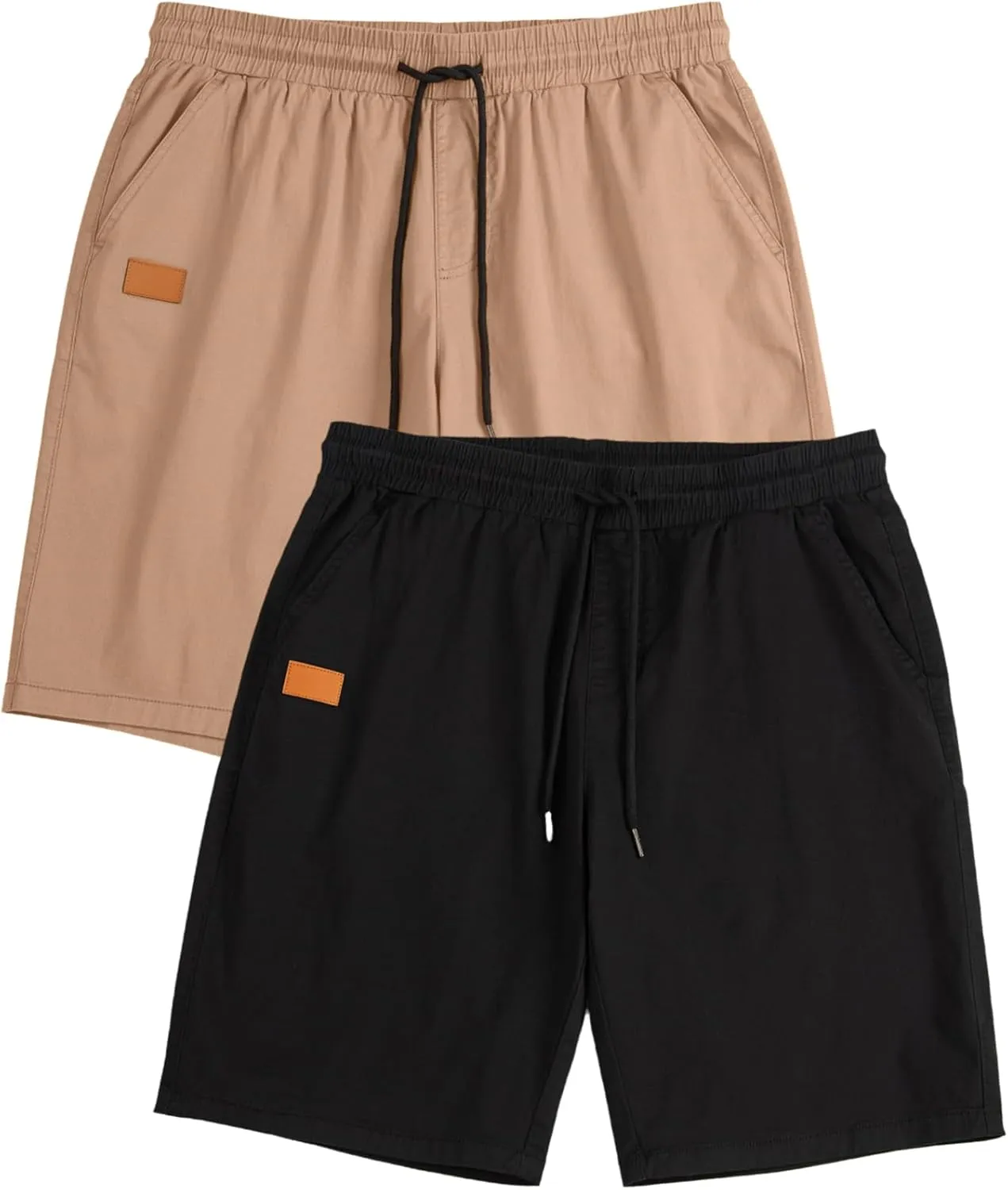 JMIERR Mens Casual Shorts - Cotton Drawstring Summer Beach Stretch Twill Chino Golf Shorts