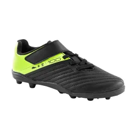 Kids' Football Boots Rip-Tab Moulded Studs Black & Yellow - Agility 100