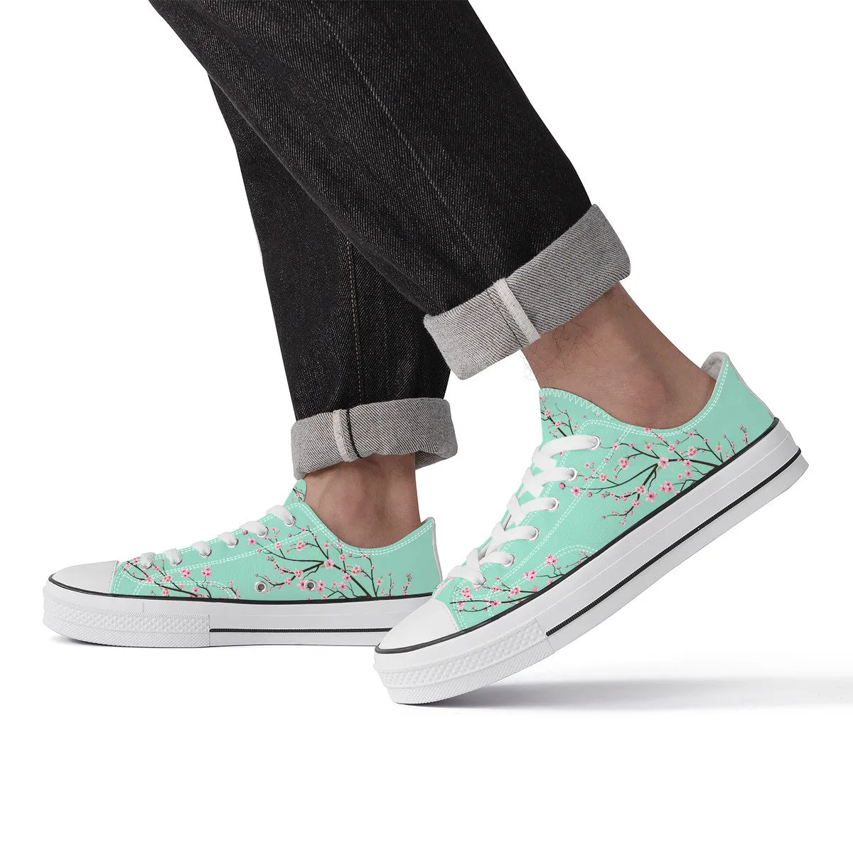 Light Jade Sakura Classic Low Top Canvas Shoes