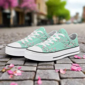 Light Jade Sakura Classic Low Top Canvas Shoes