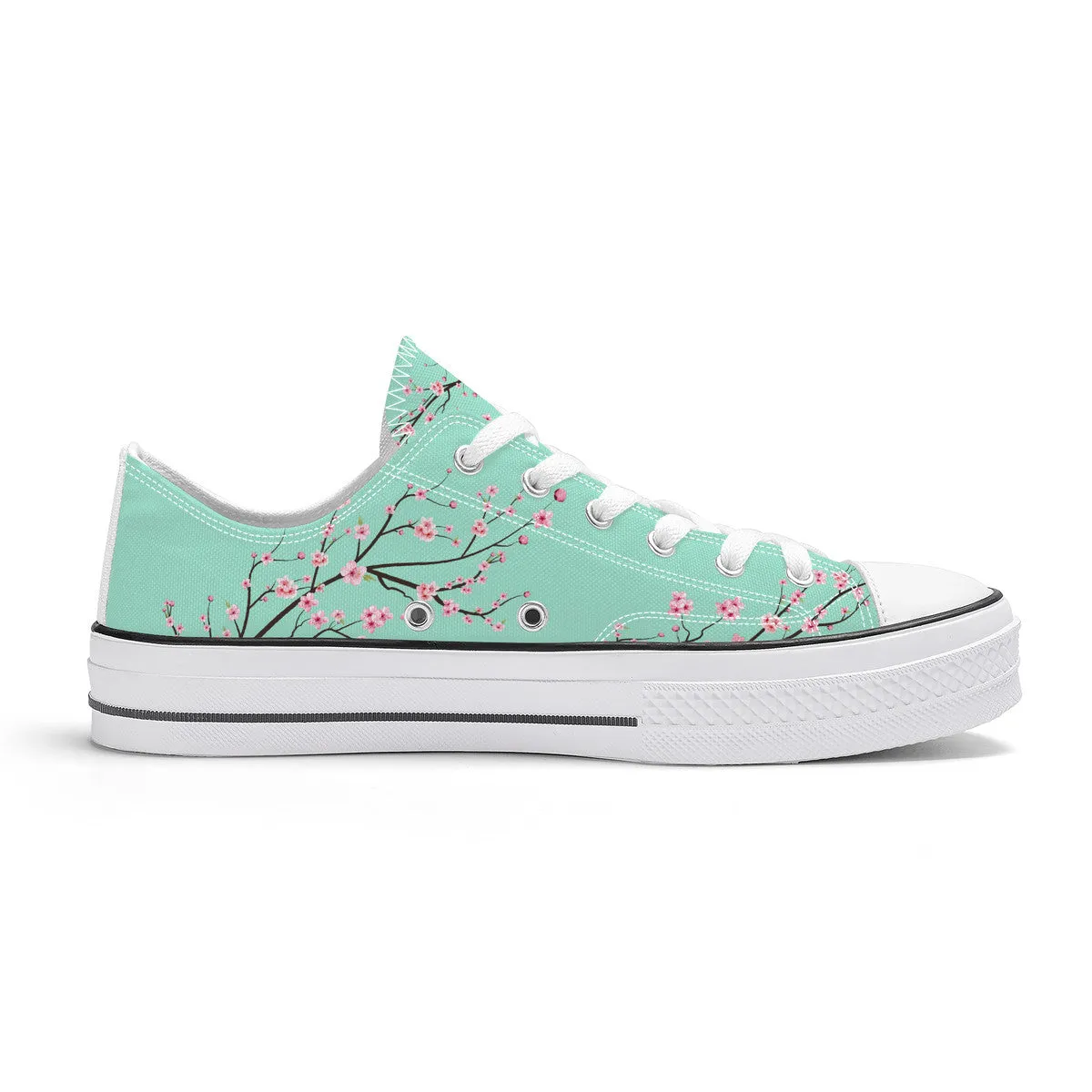 Light Jade Sakura Classic Low Top Canvas Shoes