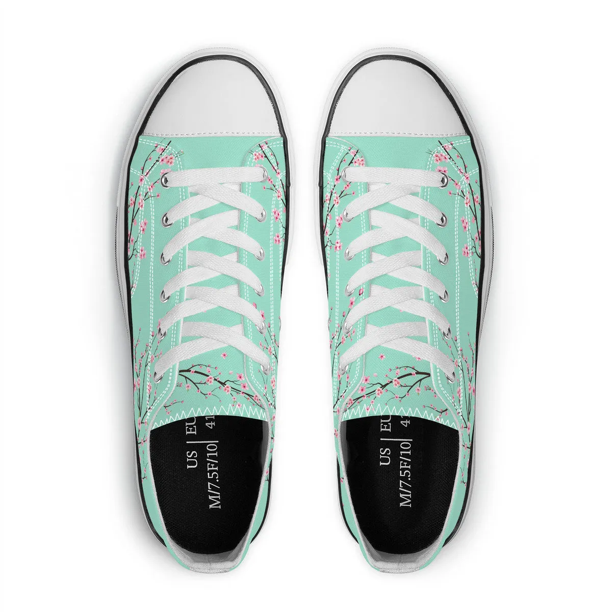 Light Jade Sakura Classic Low Top Canvas Shoes