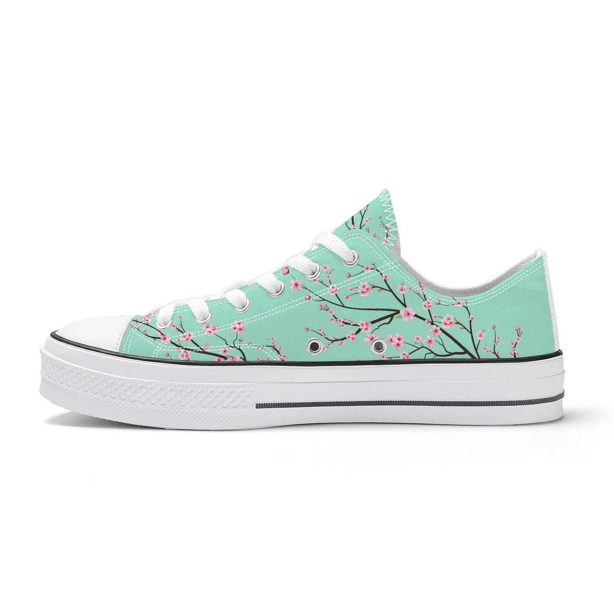 Light Jade Sakura Classic Low Top Canvas Shoes