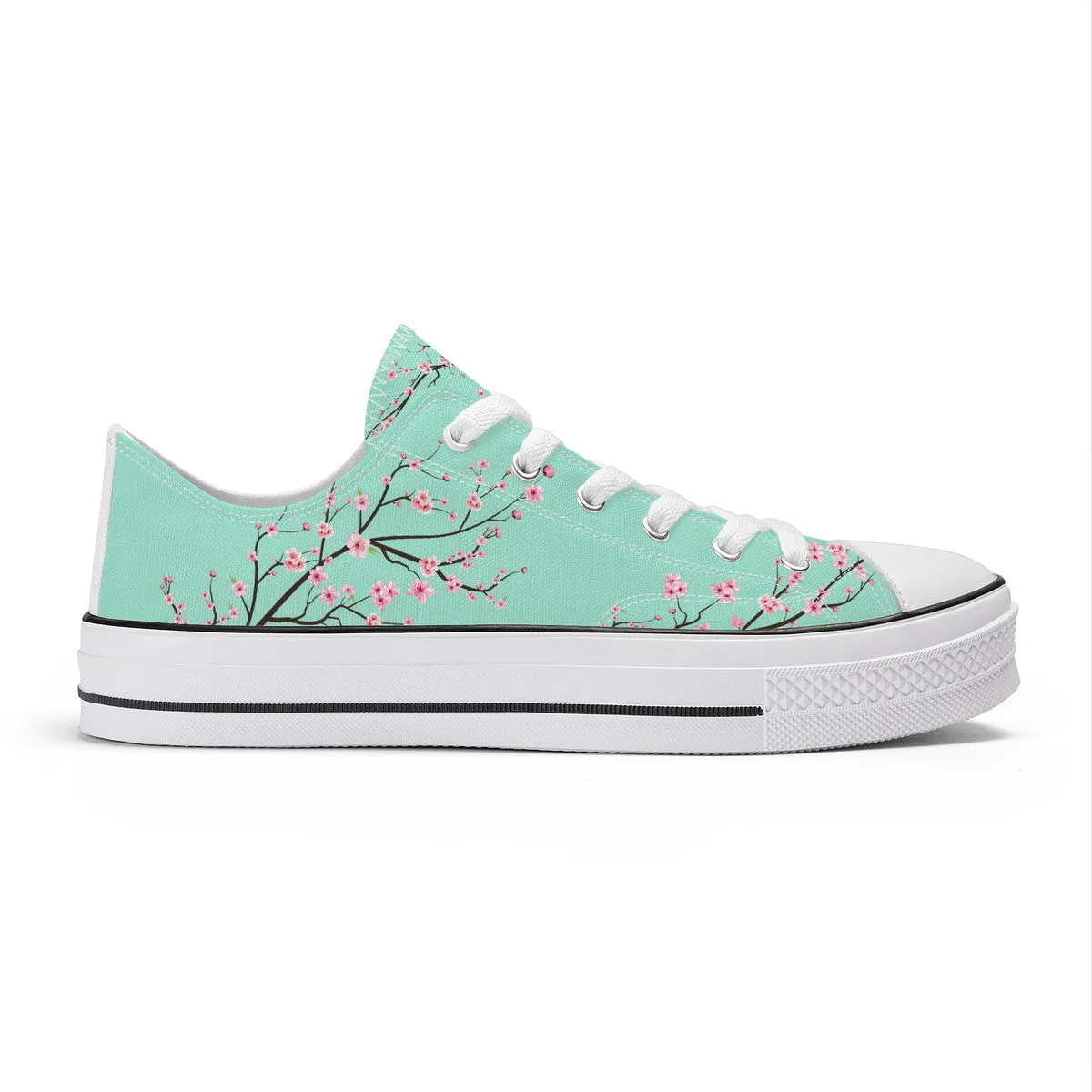 Light Jade Sakura Classic Low Top Canvas Shoes