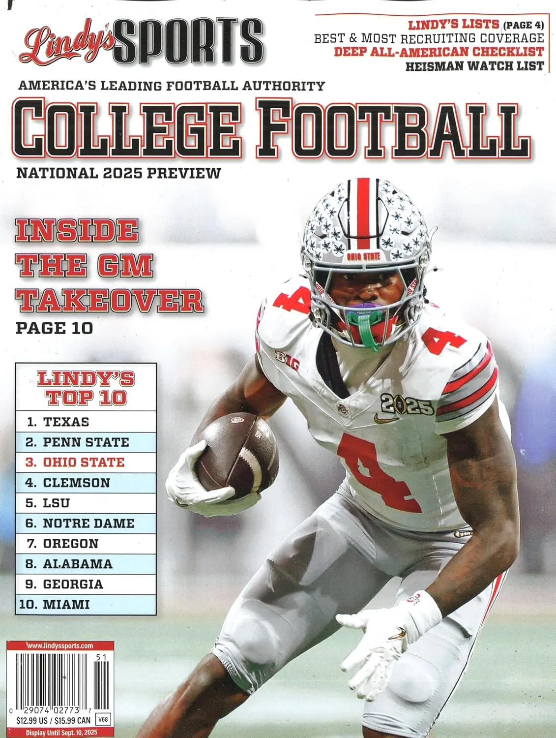 LINDY'S COLLEGE FOOTBALL NATIONAL 2025 PREVIEW (COVERS VARY) Single Issue Magazine