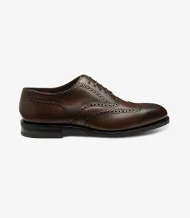 LOAKE BUCKINGHAM DARK BROWN OXFORD BROGUE RUBBER SOLE G-WIDE