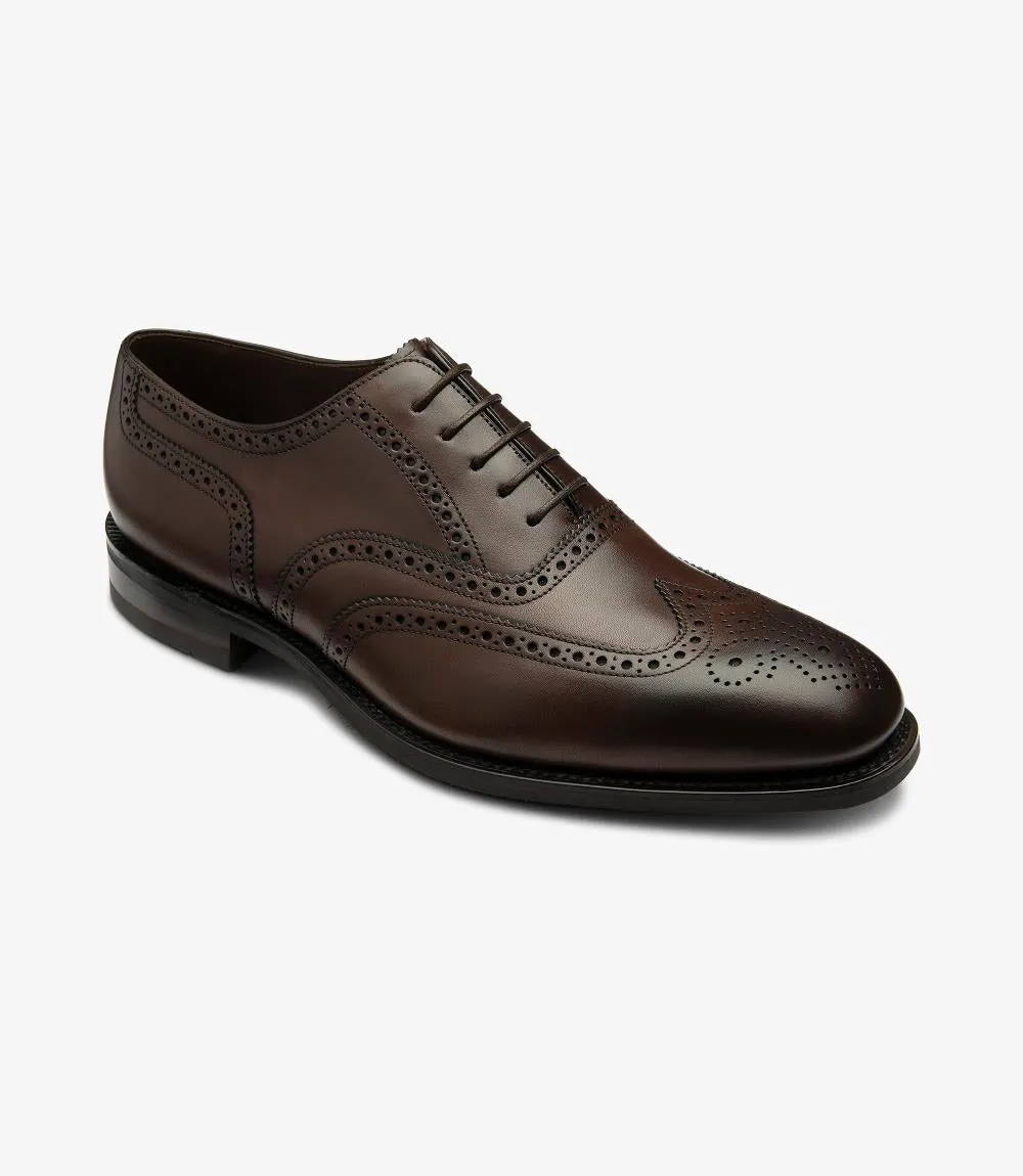 LOAKE BUCKINGHAM DARK BROWN OXFORD BROGUE RUBBER SOLE G-WIDE